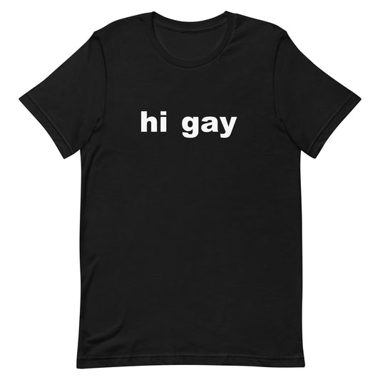 Hi Gay T Shirt - Black