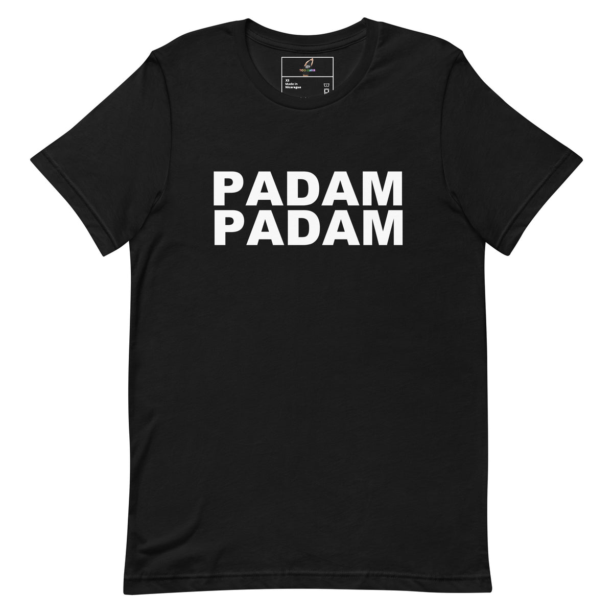 Navy blue t-shirt with white text 'i'm already sorry, not sorry annoyed' on a white background