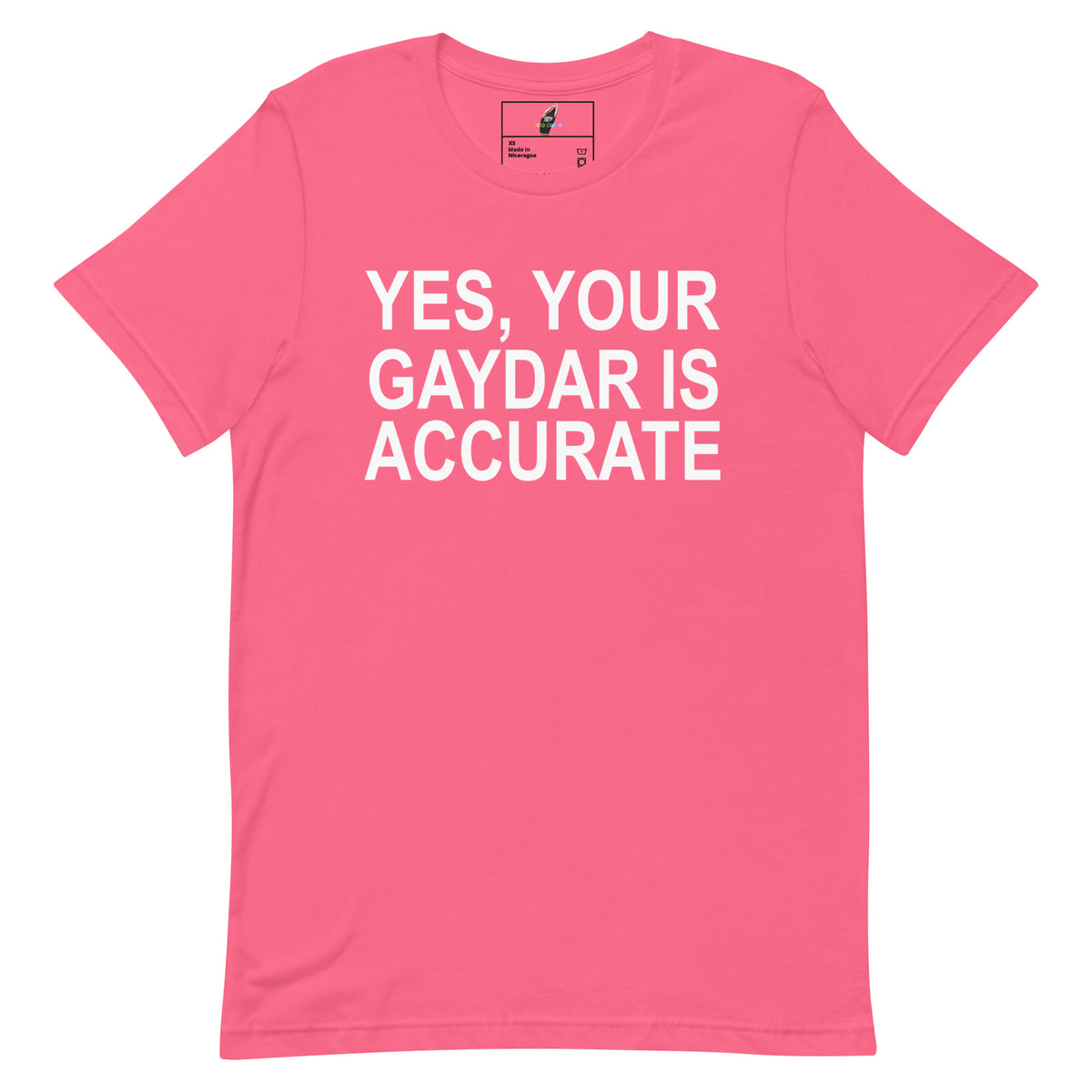 Yes, Your GAYDAR Is Accurate T Shirt -Charity Pink