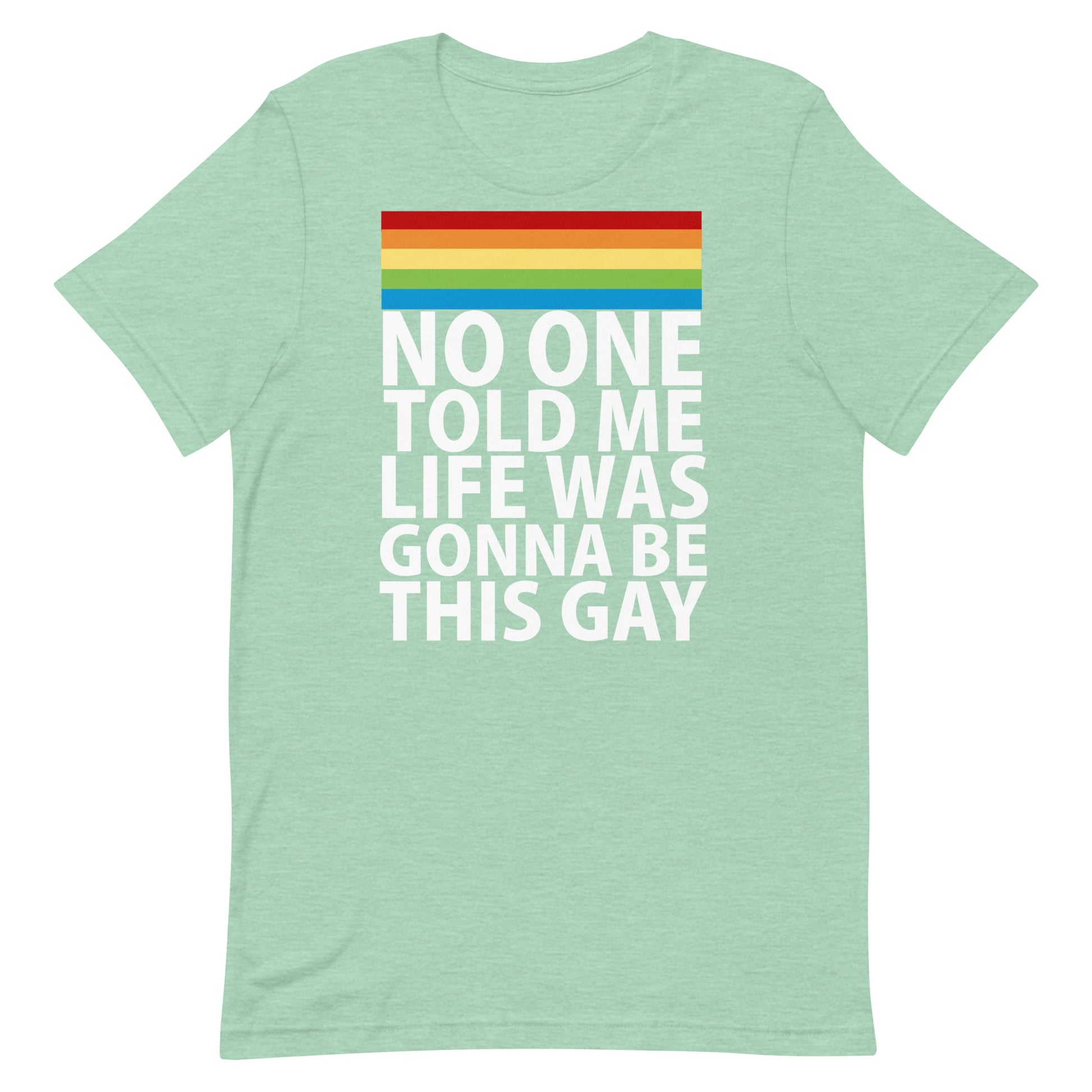 No One Told Me Life Was Gonna Be This Gay T-Shirt - Heather Prism Mint