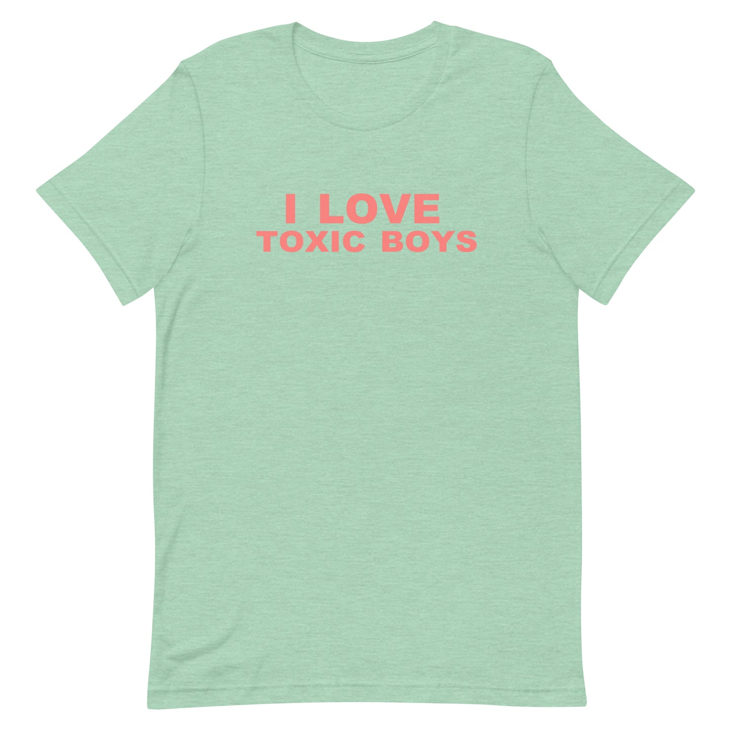I Love Toxic Boys T Shirt - Heather Prism Mint