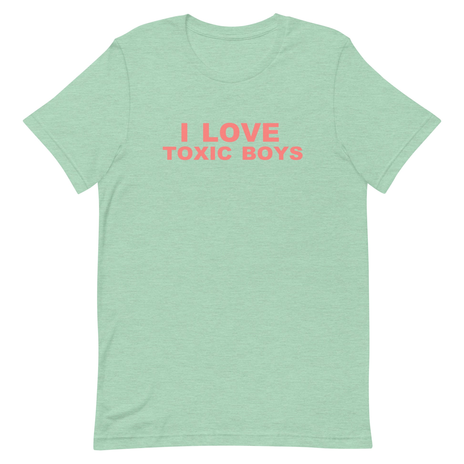 I Love Toxic Boys T Shirt - Heather Prism Mint