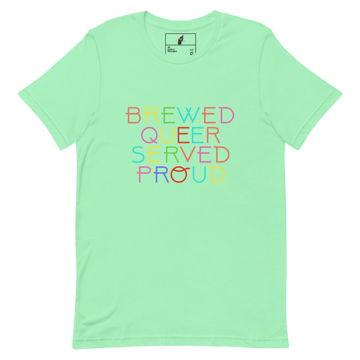 Brewed Queer Served Proud Unisex t-shirt - Mint