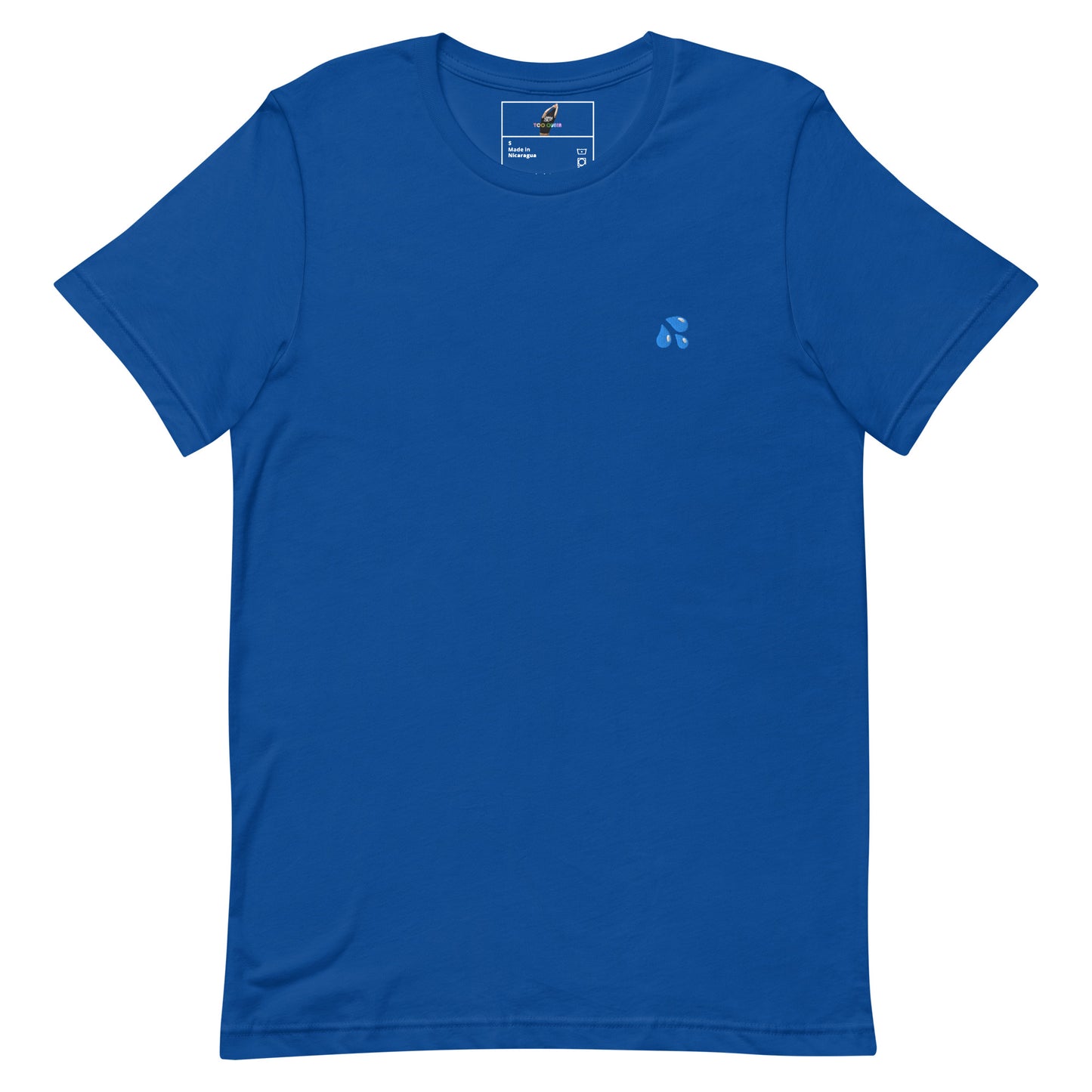 Blue t-shirt with red text 'CURRY CRAB N DUMPLIN' on a white background