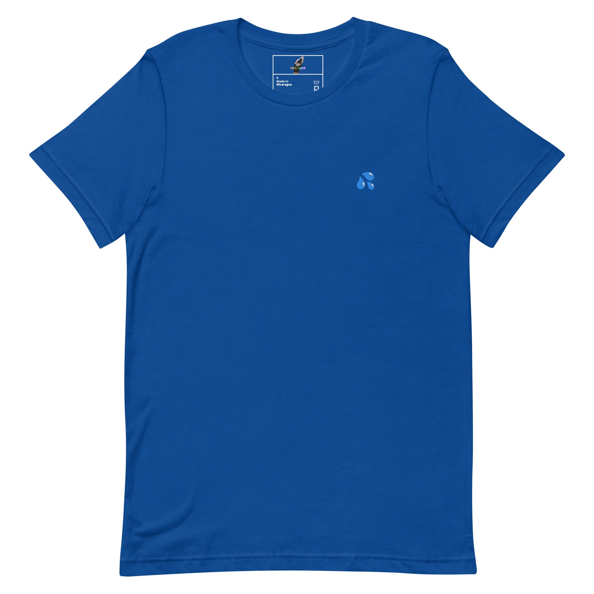 Blue t-shirt with red text 'CURRY CRAB N DUMPLIN' on a white background