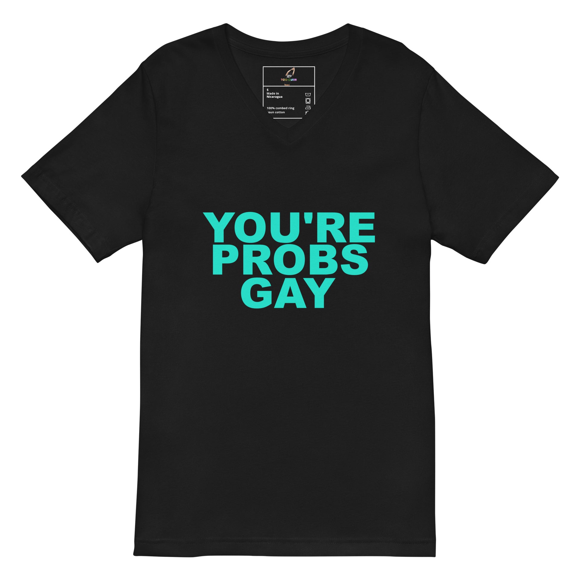 You're Probs Gay Unisex Short Sleeve V-Neck T-Shirt