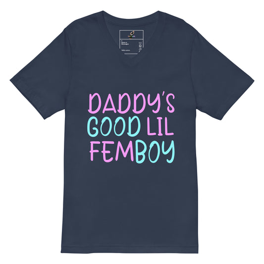 Daddy's Good Lil Femboy V-Neck T-Shirt