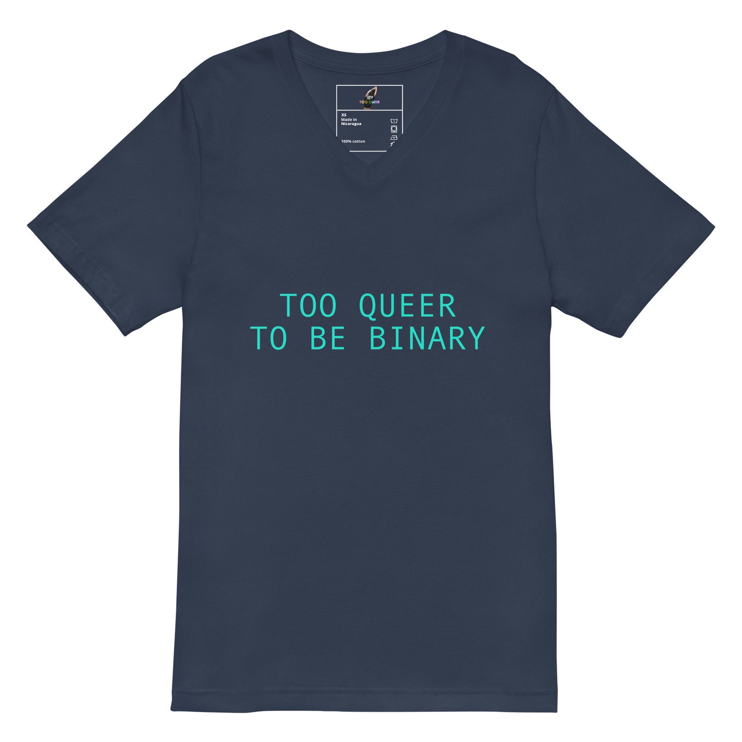Black t-shirt with a logo on the chest against a white background
