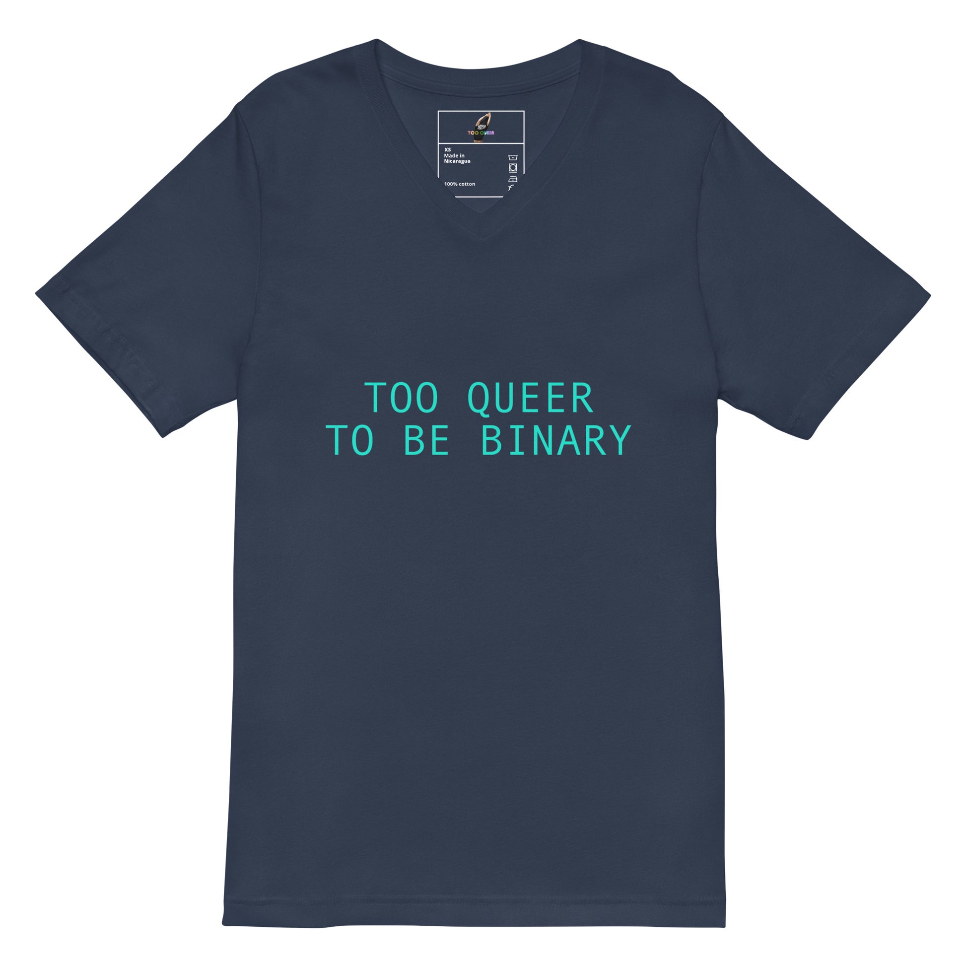 Black t-shirt with a logo on the chest against a white background