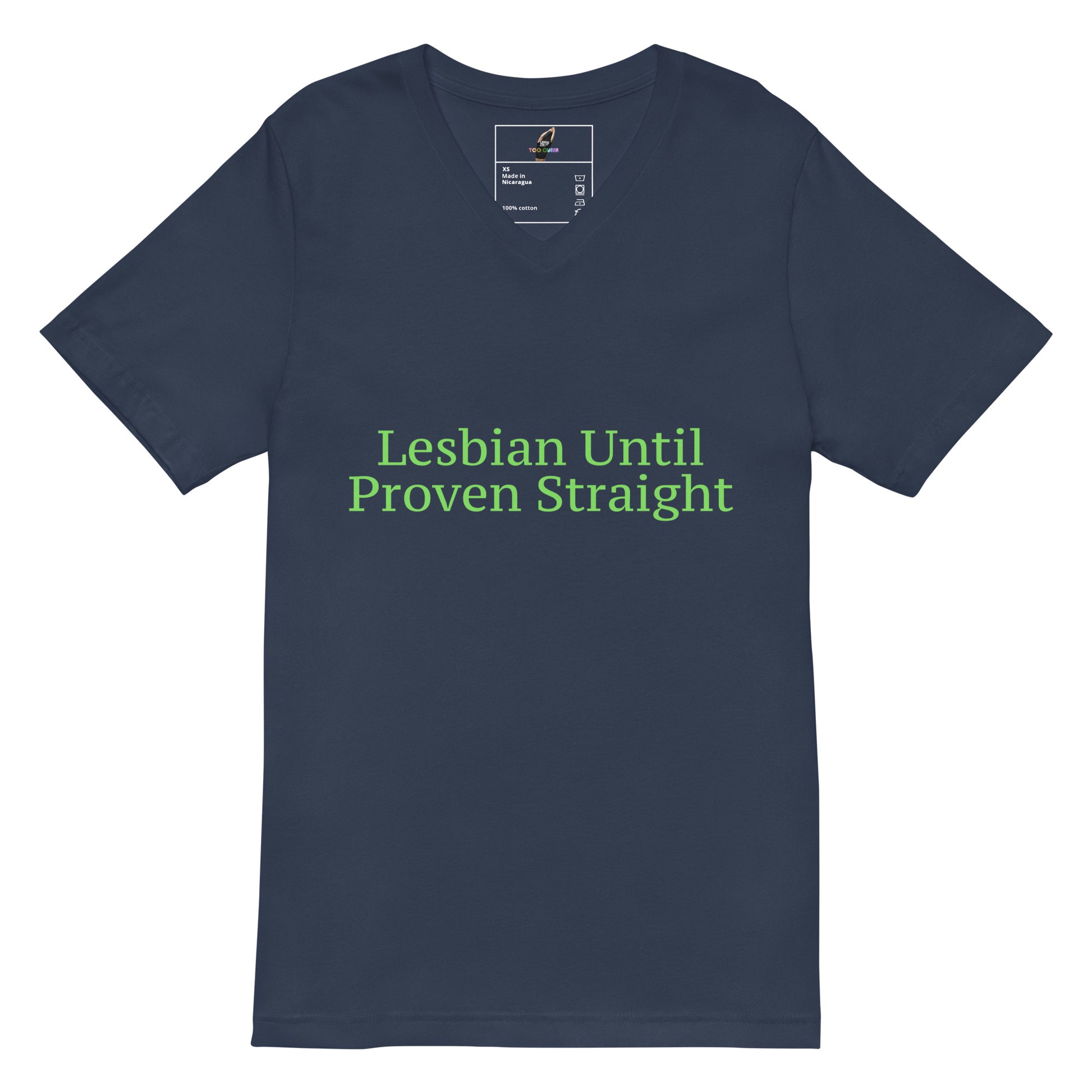 Black t-shirt with a logo on the chest against a white background