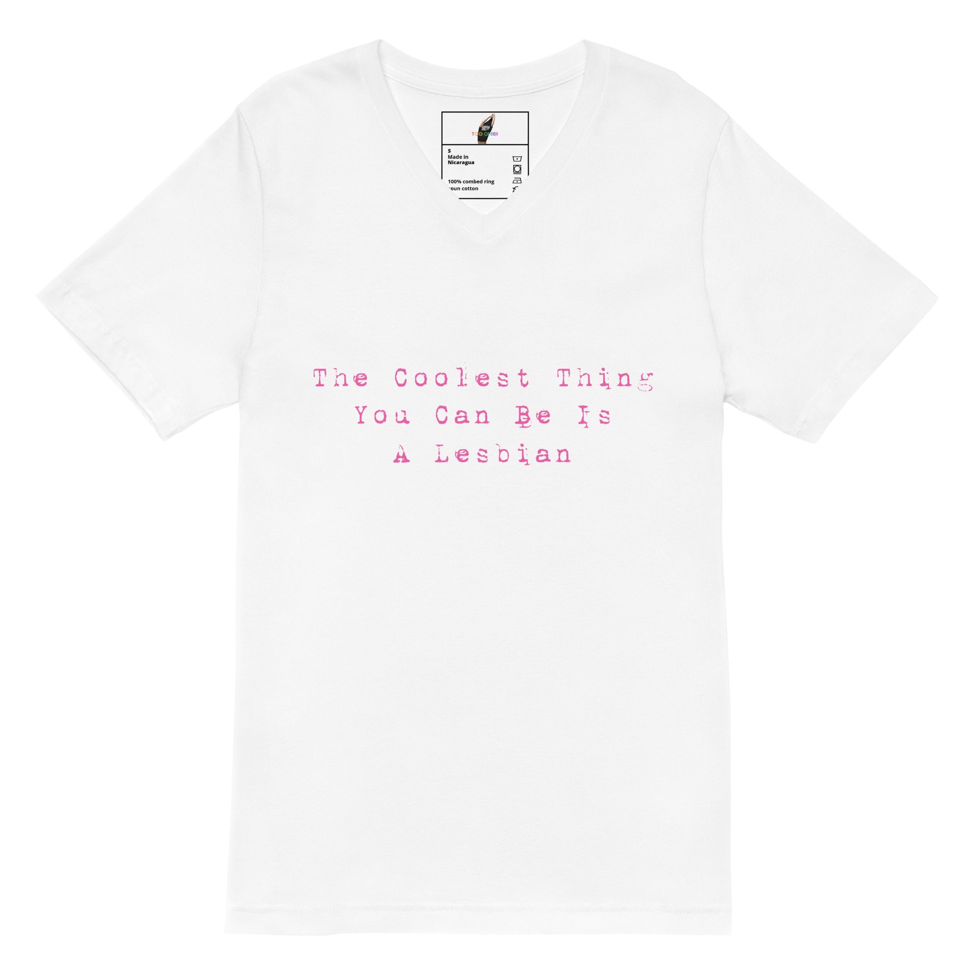 The Coolest Thing You Can Be Is A Lesbian V-Neck T-Shirt - White