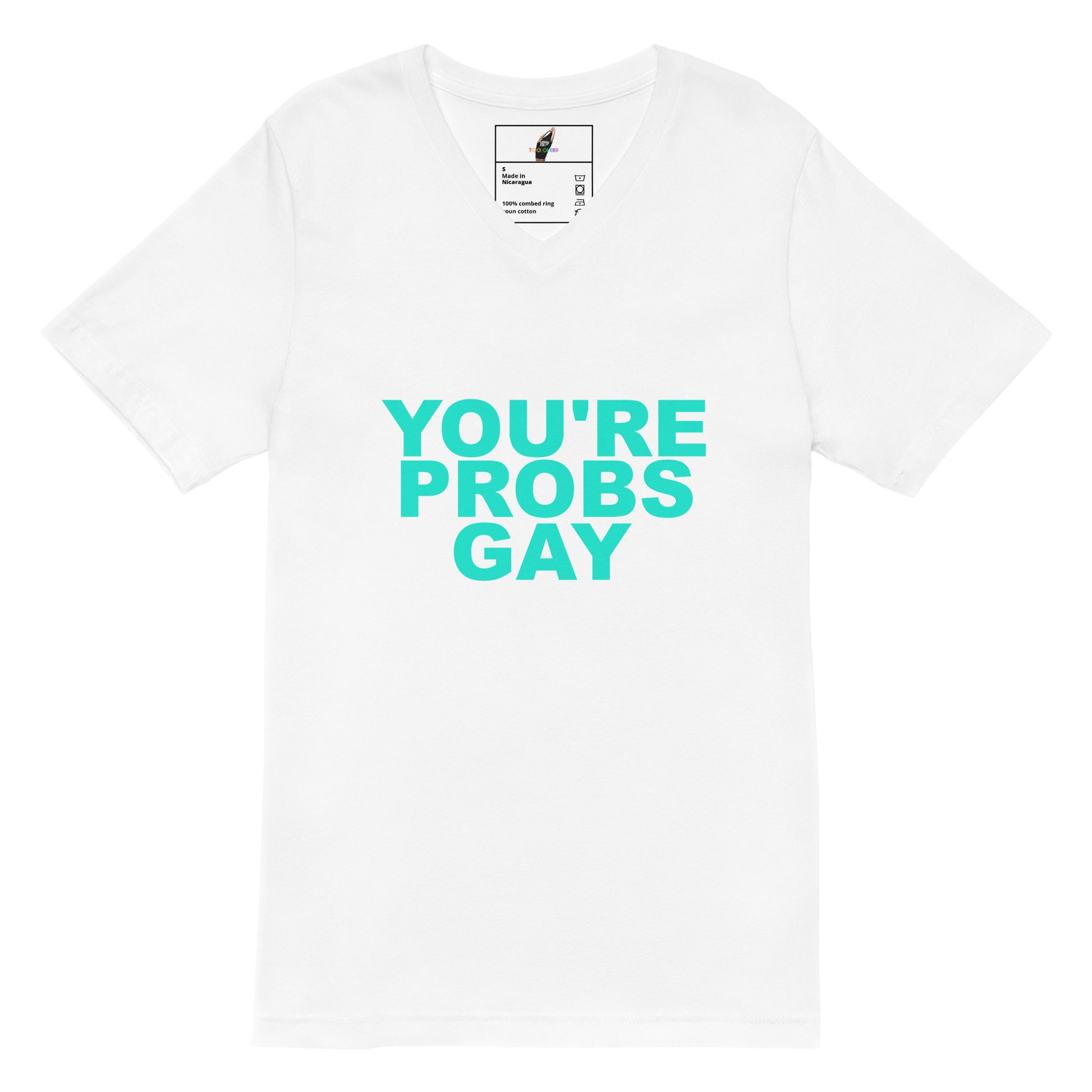 You're Probs Gay Unisex Short Sleeve V-Neck T-Shirt