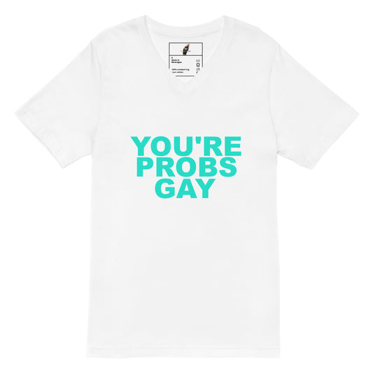 You're Probs Gay Unisex Short Sleeve V-Neck T-Shirt